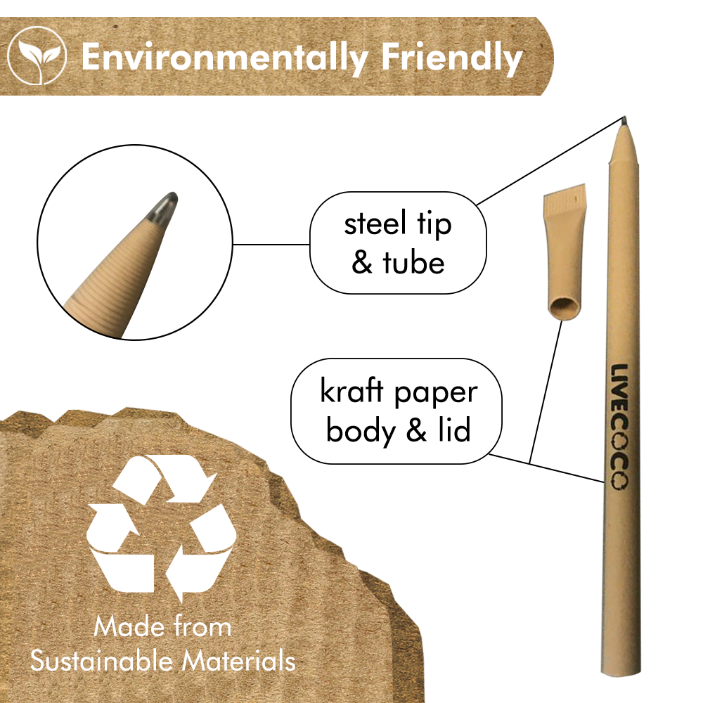 ECO- Paper Ballpoint Pens - 24 Pack