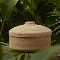 Seagrass Natural Lidded Round Basket