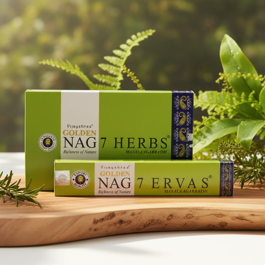 7 Herbs Golden Nag | Incense Sticks Joss 15g | Premium Scents | Fragrance | Hand Rolled | Yoga | Aromatherapy | Meditation
