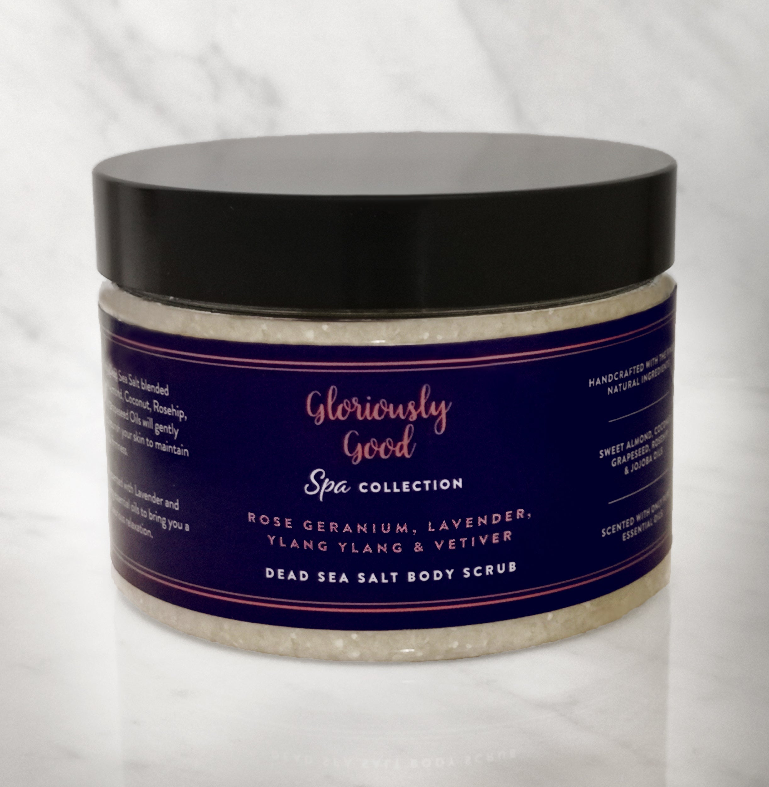Through the window Rose Geranium, Lavender, Ylang Ylang & Vetiver Dead Sea Salt Body Scrub - n/a