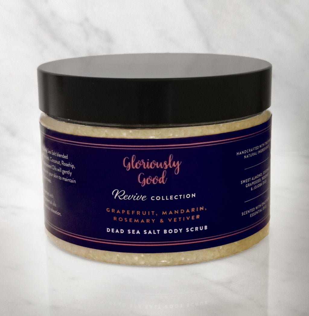 Through the window Grapefruit, Mandarin, Rosemary & Vetiver Dead Sea Salt Natural Body Scrub - n/a