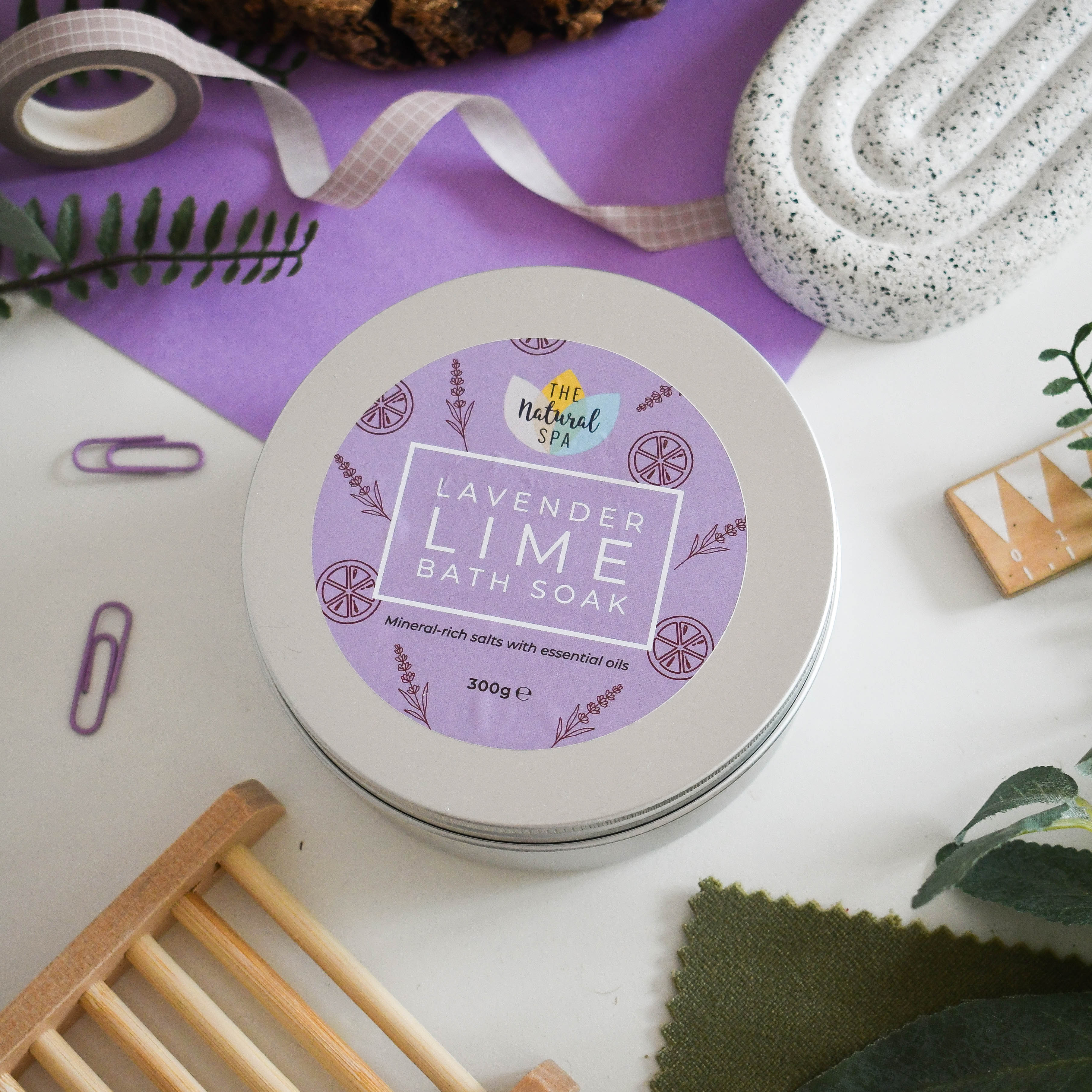 Wholesale Lavender Lime Bath Soak Tin