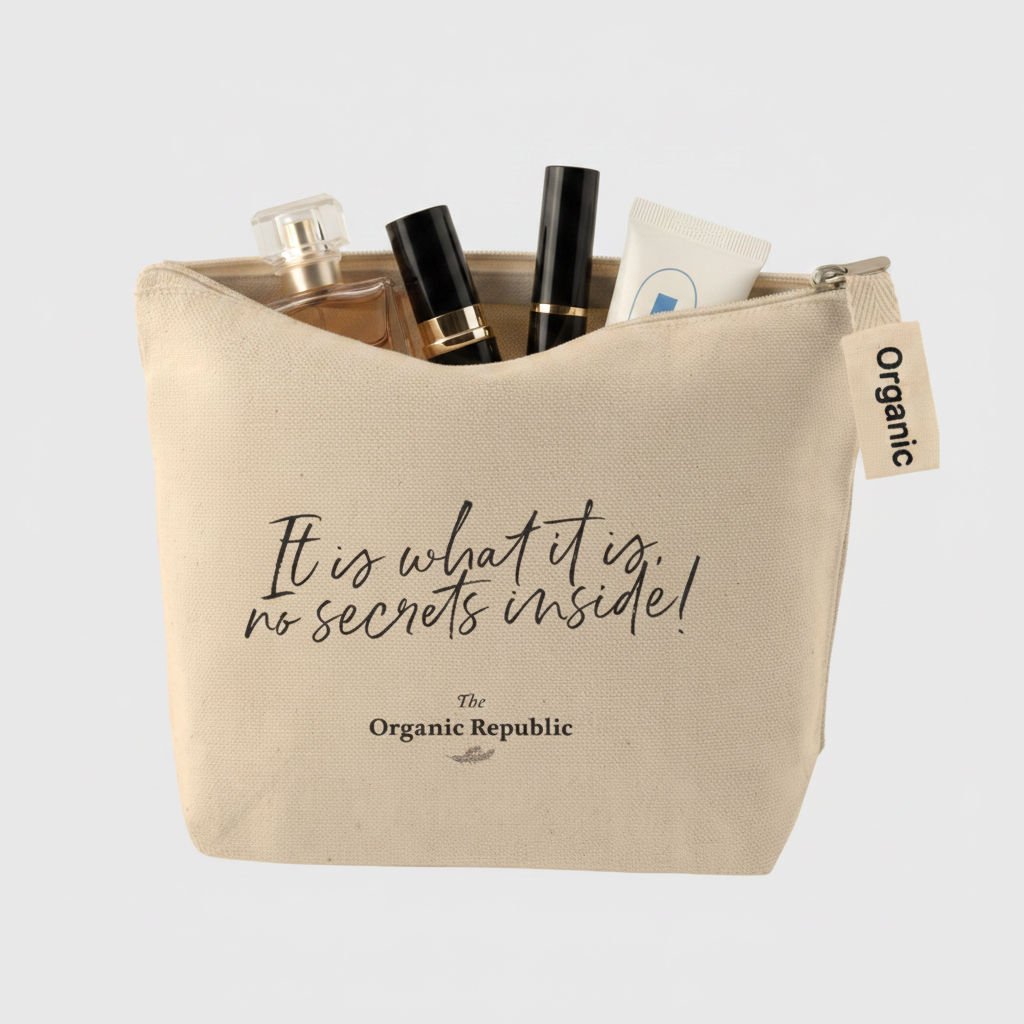 100% organic cotton toiletry bag