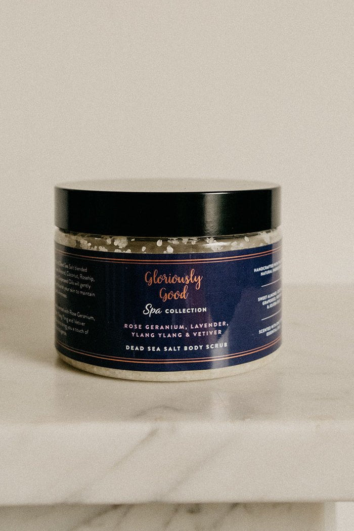 Through the window Rose Geranium, Lavender, Ylang Ylang & Vetiver Dead Sea Salt Body Scrub - n/a