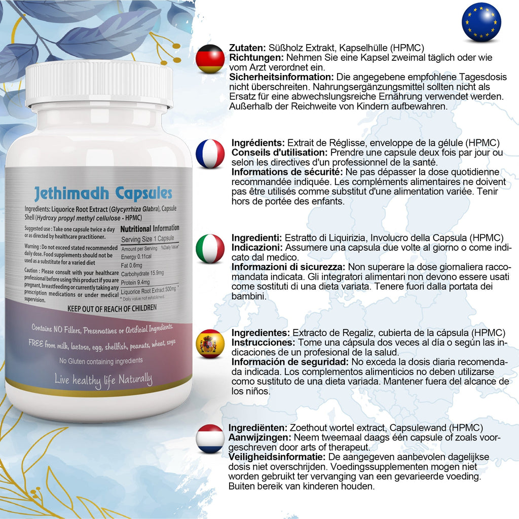 Through the window Ayushya Liquorice Capsules (Mulethi) Throat & Digestive Comfort Support - Vegan, Gluten Free, Non-GMO, 60 Capsules - Capsule
