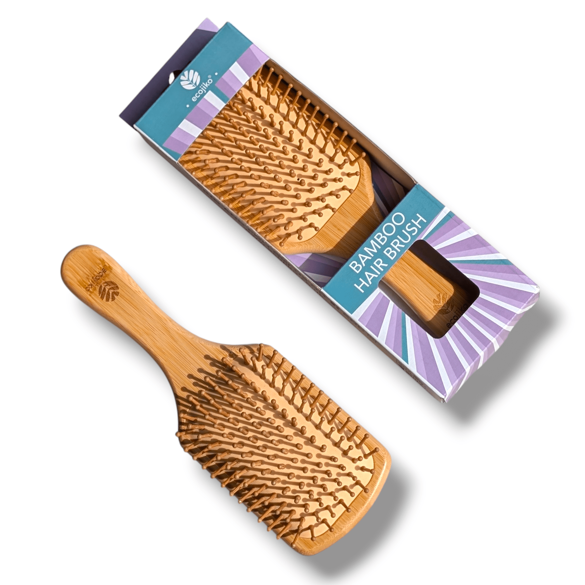 Through the window Bamboo Paddle Hair Brush | Sustainable Handle and Pins - n/a