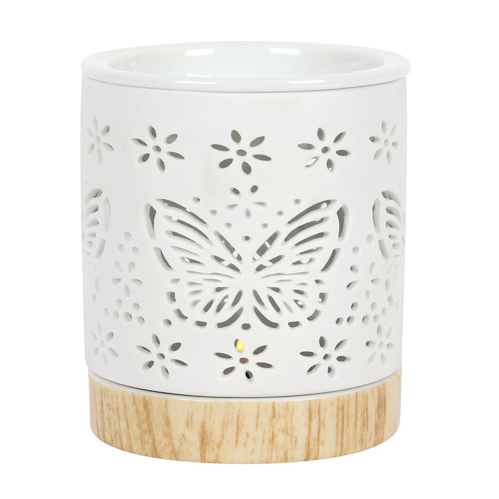 Through the window White Butterfly Design Oil & Wax Melt Burner - n/a