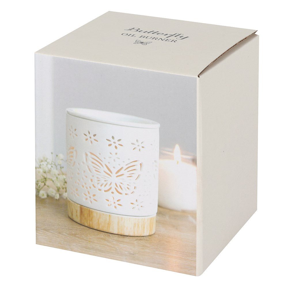 Through the window White Butterfly Design Oil & Wax Melt Burner - n/a