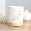 Through the window White Butterfly Design Oil & Wax Melt Burner - n/a
