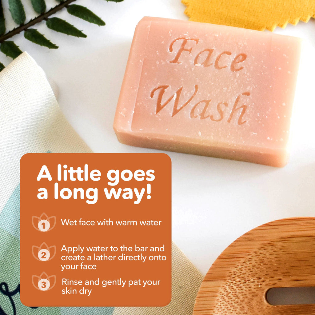 Grapefruit Lemongrass Face Wash Bar | Natural Facial Cleanser for Fresh, Glowing Skin | Vegan, Plastic-Free Skincare 🌿