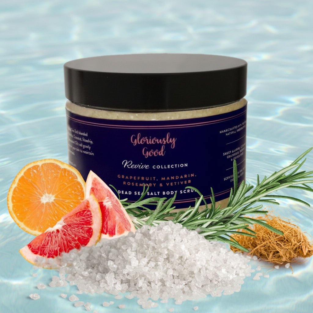 Through the window Grapefruit, Mandarin, Rosemary & Vetiver Dead Sea Salt Natural Body Scrub - n/a