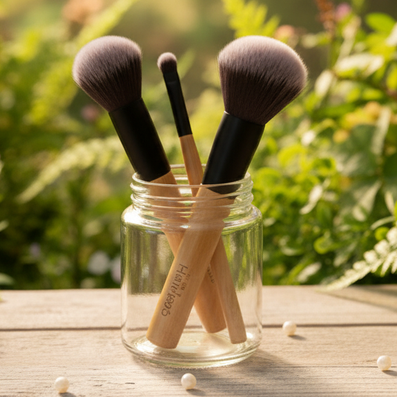 Makeup Brush Set - 4 Natural super soft brushes