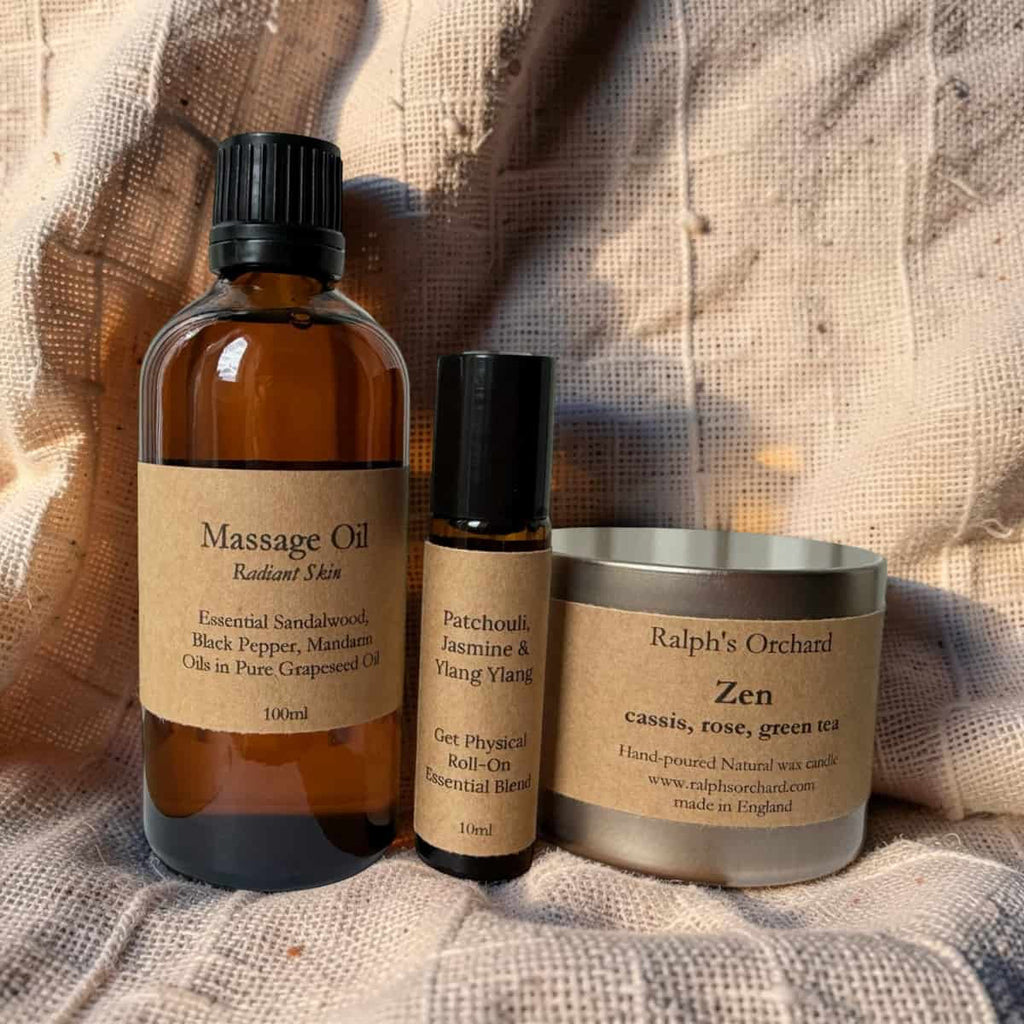 Destress Gift Set | Candle, Massage Oil & Aromatherapy Roll-On