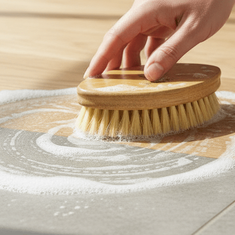 Through the window Bamboo Floor Brush | General Hard and Soft Plastic Free Cleaning Brush - n/a