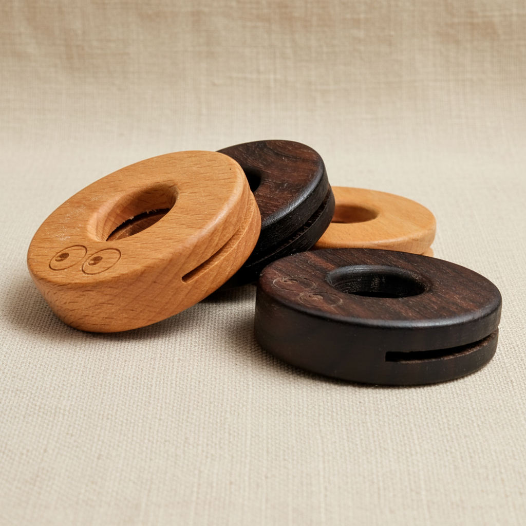 Natural Wooden 'Doughnut' Food Clips | Beech Wood & Walnut Food Packaging Sealing Clips