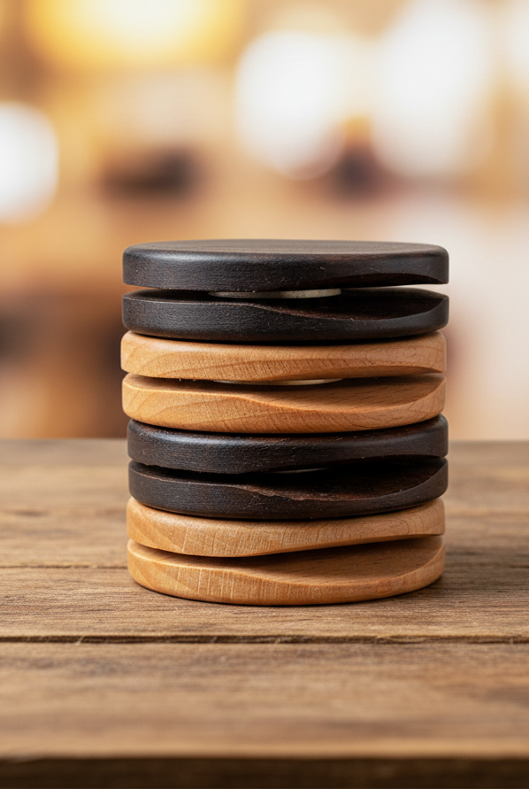 Natural Wooden 'Doughnut' Food Clips | Beech Wood & Walnut Food Packaging Sealing Clips