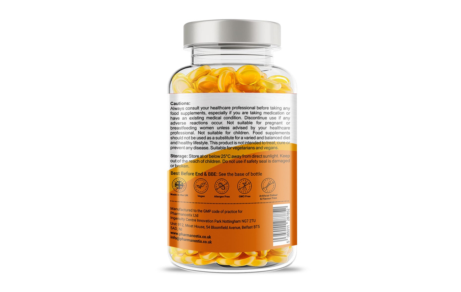Through the window Turmeric Curcumin with Ginger Vegan Gummies - 120 Natural Orange Flavour - Herbal Supplement