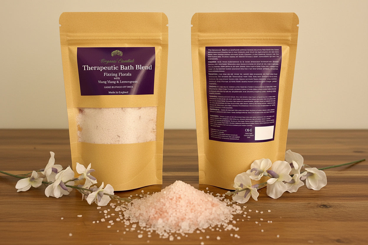 Ylang Ylang & Lemongrass Luxury Natural Bath Blend in Eco-Pouch