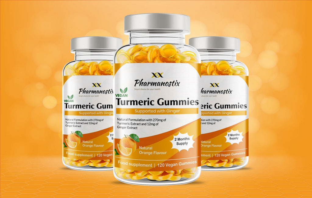Through the window Turmeric Curcumin with Ginger Vegan Gummies - 120 Natural Orange Flavour - Herbal Supplement