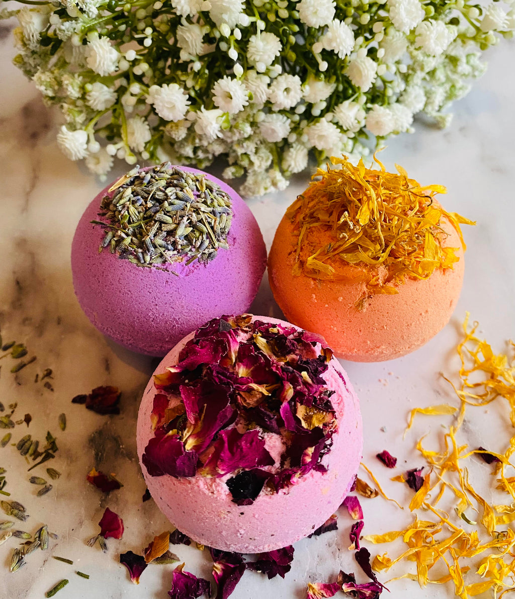 Floral Bath Bomb Trio Set