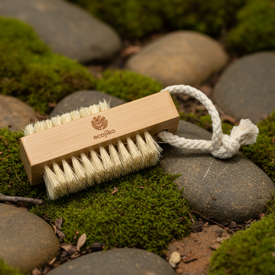 Natural Wooden Nail Brush | Sustainable Bamboo Nail Brush with Natural Bristles