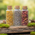 Mini Botanical Vial Trio – Lavender, Rose & Chamomile Petals